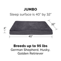 Furhaven Replacement Dog Bed Cover Terry & Suede Mattress, Machine Washable - Gray, Jumbo (X-Large) Terry & Suede (Gray) 40.0