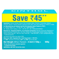 Cinthol Cool Soap, 150g (Pack of 4) | with Icy-cool Menthol | Soaps For Bath | Grade 1 Soap | For All Skin Types