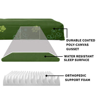 Furhaven Water-Resistant Orthopedic Dog Bed for Small Dogs w/ Removable Washable Cover, For Dogs Up to 20 lbs - Indoor/Outdoor Garden Print Mattress - Jungle Green, Small