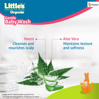 Little's Organix Gentle Baby Wash 400ml - Pump Pack | Dermatologically tested | With Organic Aloe Vera & Neem | pH balanced | All skin types