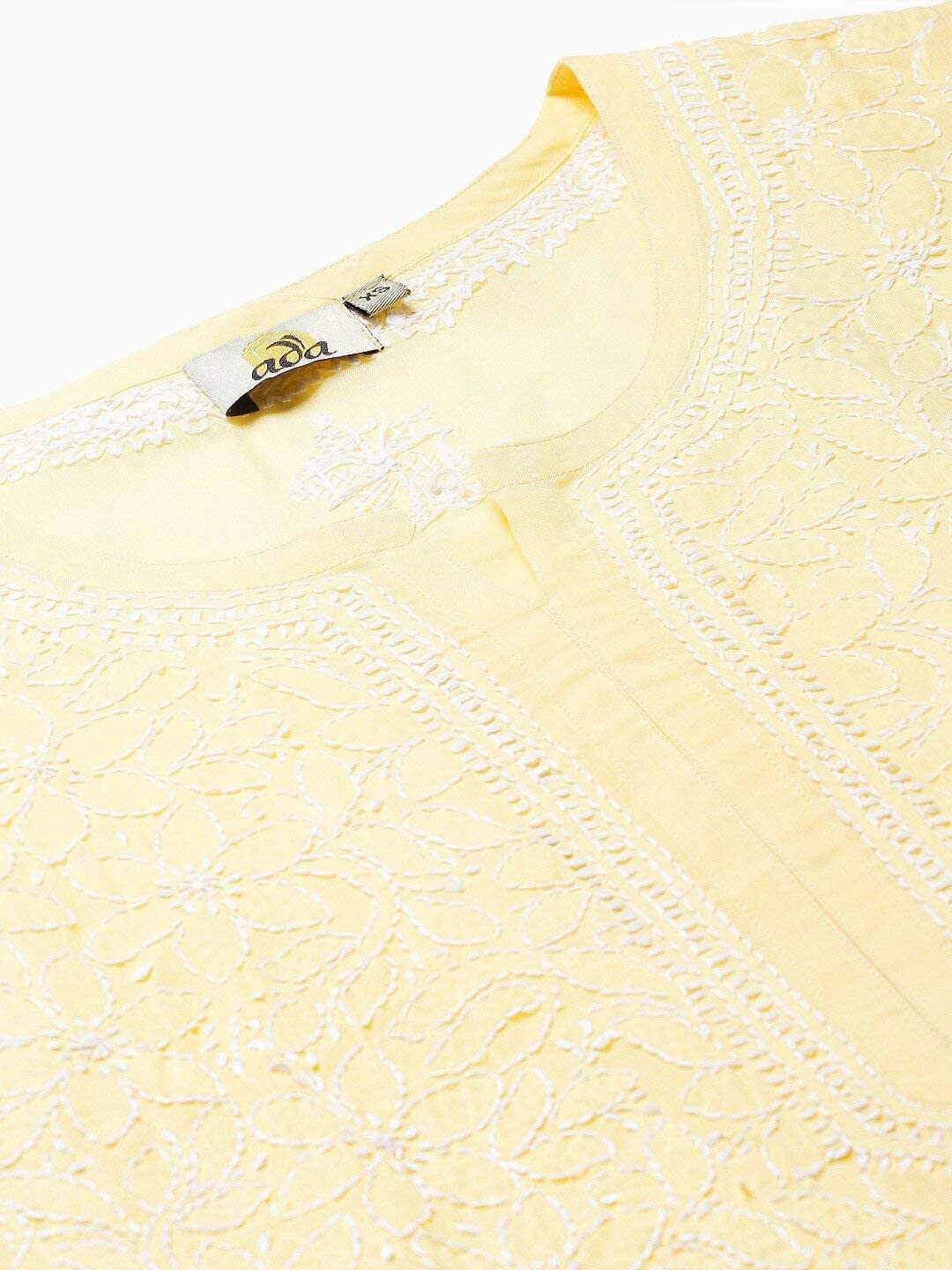 Ada Hand Embroidered Lucknowi Chikankari Cotton Kurta Kurti for Women A411165