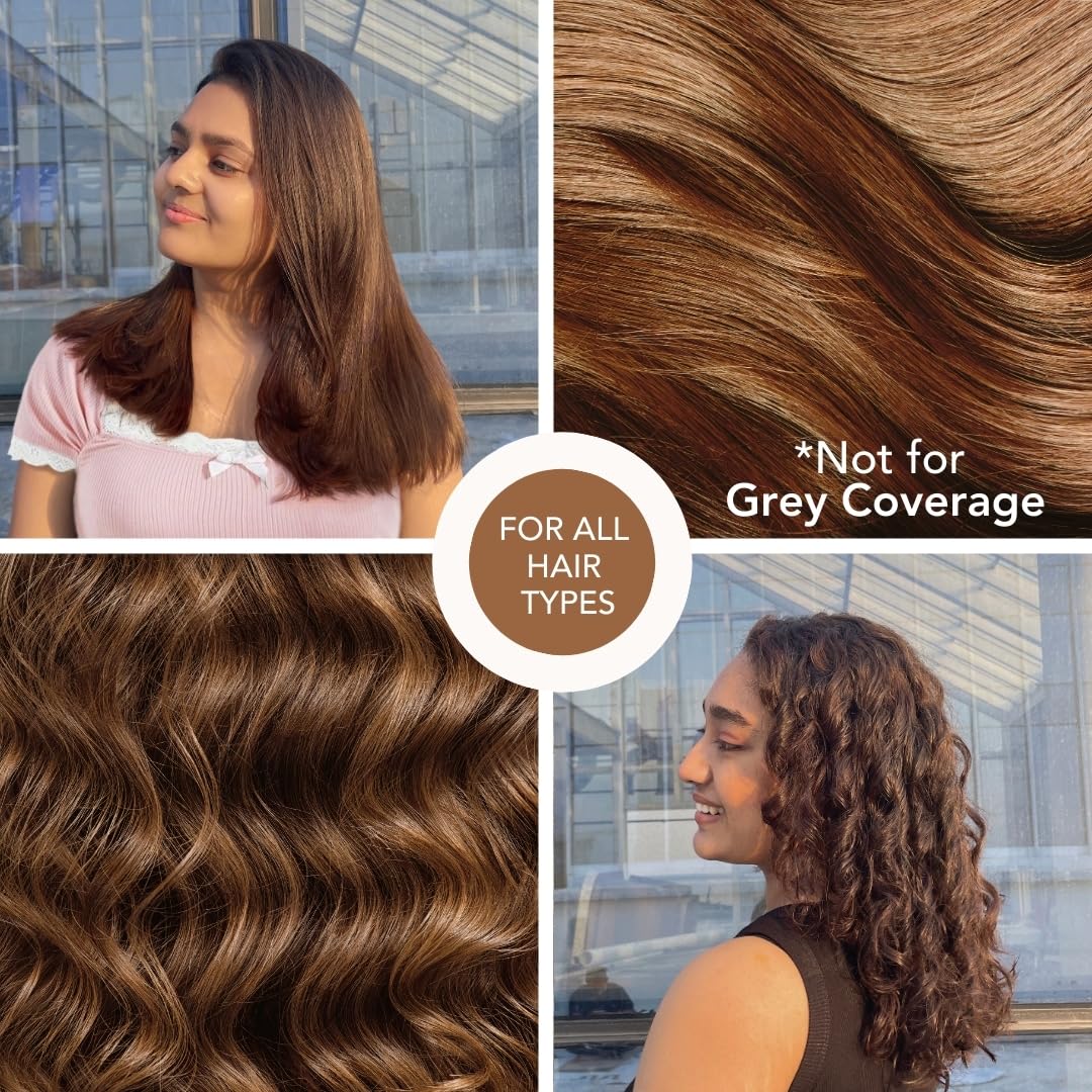 Paradyes No Bleach Lover's Latte Glossy Hair Tint, Ammonia-Free Formula for Natural Black Hair, Visible on Natural Black Hair, Includes Anti-Fade Conditioner for Long-Lasting Shine, Golden Brown