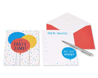 American Greetings Party Invitations and Envelopes Perfect for any Birthday or Special Occasion, Multi Color Balloons (25-Count) red, yellow, blue