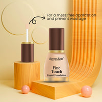 Seven Seas Fine Touch | Long Lasting | Waterproof | Lightweight Liquid Foundation Matte Finish Foundation for Face Makeup (Natural, 12ML)