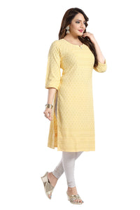 QUEEN SHIELD Women's  Knee Length Rayon Chikan-Kari KurtaKurti (QS_6631)