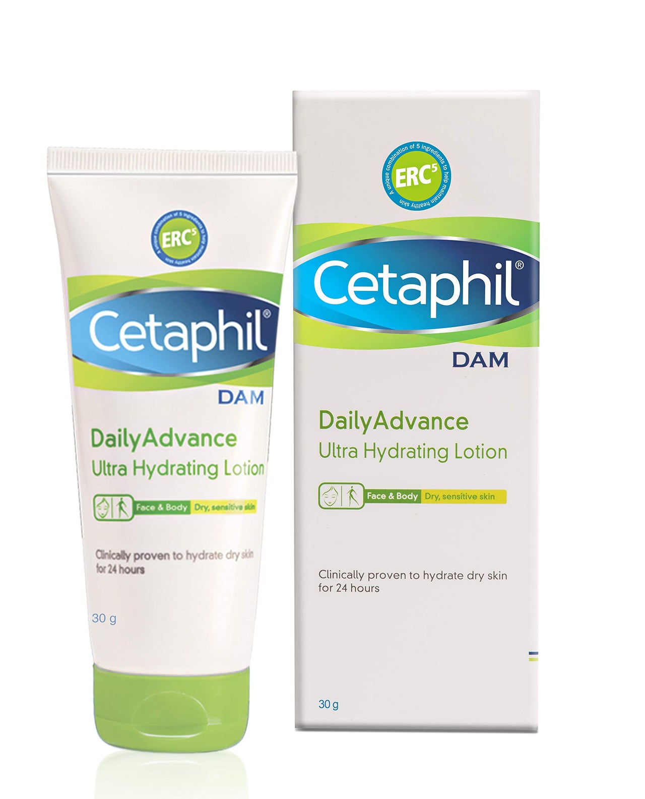 Cetaphil Dam Daily Advance Ultra Hydrating Lotion, 30g and Cetaphil Moisturizing Lotion, 100ml