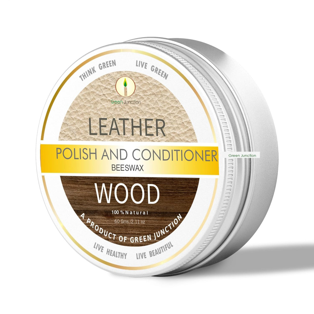 Green Junction Beeswax Wood & Leather Polish & Conditioner, 60 Gms
