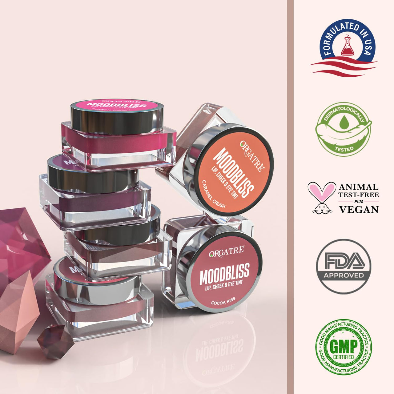 Orgatre Moodbliss Lip, Cheek & Eye Tint with Goodness of Kojic Acid & Retinol (Caramel Crush, 8GM)