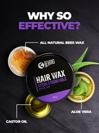 Beardo Xxtra Stronghold Hair Wax, 100 gm | Crystal Hair Wax for Men | Hair Wax Men | Hair Styling Wax for Glossy Finish & Shine | Extra Strong Hold Wax