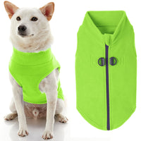 Gooby Zip Up Fleece Dog Sweater - Lime, Large - Warm Pullover Fleece Step-in Dog Jacket with Dual D Ring Leash - Winter Small Dog Sweater - Dog Clothes for Small Dogs Boy and Medium Dogs Large chest (~20
