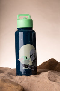 Simple Modern Star Wars Mandalorian Water Bottle with Straw Lid Vacuum Insulated Stainless Steel Metal Thermos | Gifts for Women Men Reusable Leak Proof Flask | Summit Collection | 32oz Moonlit 32oz Water Bottle Star Wars: Moonlit Mandalorian
