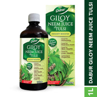 Dabur Giloy Neem Tulsi Juice - 1L | Benefit of 3-in-1 Immunity Boosters| With Power of Giloy, Neem and Tulsi | Pure, Natural and 100% Ayurvedic Juice