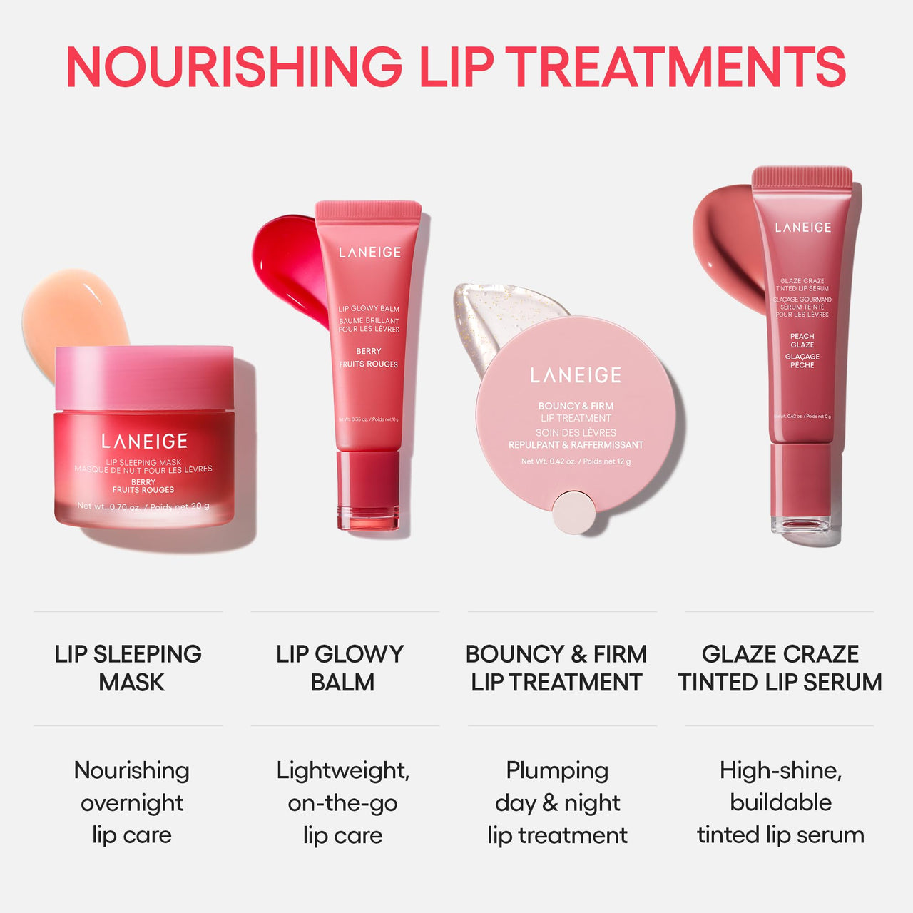 Laneige Glaze Craze Tinted Lip Serum | Plumping, Nourishing Hydration with Polypeptide and Ceramides | Lip Balm for Dry & Chapped Lips |Ultra Glamorous Shiny Lips | Blueberry Jelly (Vibrant Plum)-12g