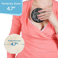 LuvLap Natural Bamboo Washable Nursing Breast Pads for Breast feeding mothers, Beautiful Lace Style, Contoured Shape for snug fit, Nipple Pad, Includes Laundry Bag, Super absorption, 10Pc