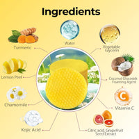 Yapidra Turmeric & Kojic Acid Cleansing Pads | With 15% Vitamin C, 5% Niacinamide & Hyaluronic Acid | Gently Exfoliates & Brightens | Helps Reduce Tan, Dark Spots & Pigmentation | Non-Irritating & Non-Sticky | 100% Natural Formula | For All Skin Types | D