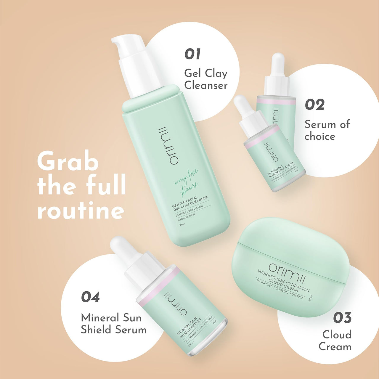 Orimii Daily Acne Defence Routine with No Salicylic Serum & Soap-Free Face Wash | Skin Clarifying Combo with Safe & Natural Ingredients | Gentle on Skin | Safe for Pregnant Women