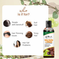 Globus Naturals Amla Reetha Shikakai Shampoo - Natural & Mild Cleanser for Healthy Hair and Scalp, Suitable for All Types, Set of 3, 100 ml