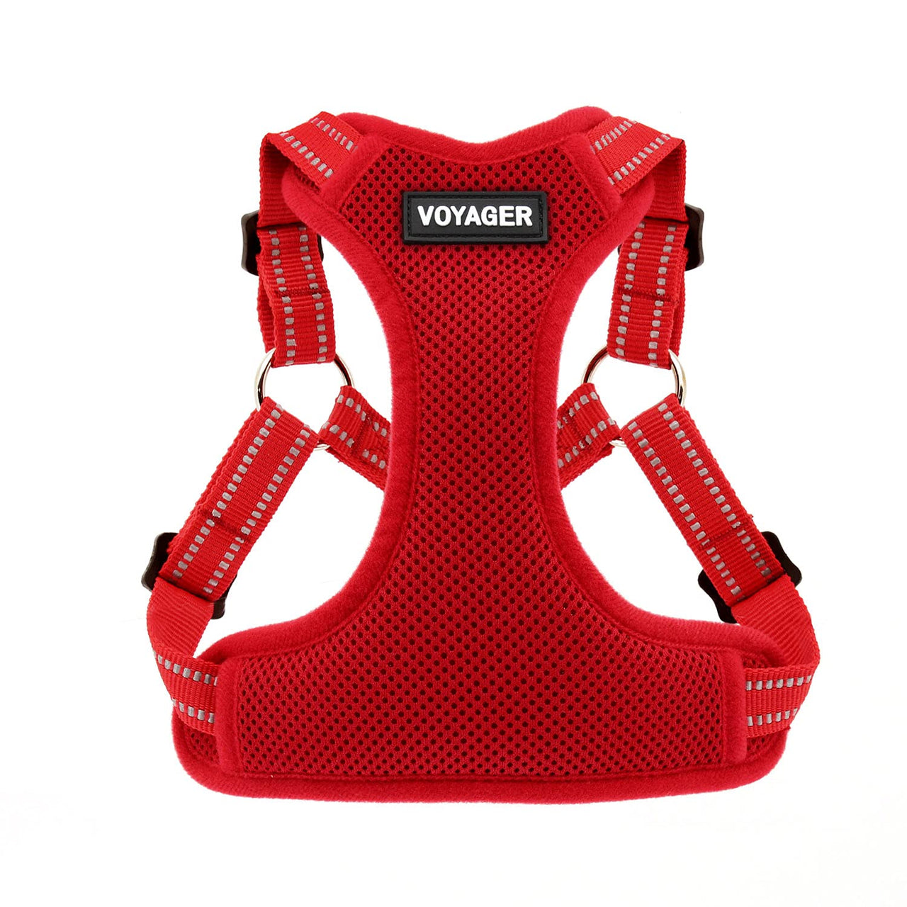 Best Pet Supplies Voyager Adjustable Dog Harness with Reflective Stripes for Walking, Jogging, Heavy-Duty Full Body No Pull Vest with Leash D-Ring, Breathable All-Weather - Harness (Red), L Harness (Red) L (Chest: 20 - 25")