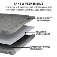 Furhaven Waterproof & Self-Warming Throw Blanket for Dogs & Indoor Cats, Washable & Reflects Body Heat - Soft-Edged Terry & Sherpa Dog Blanket - Silver Gray, Small Blanket - Soft Edged Terry & Sherpa (Silver Gray) Self-Warming & Waterproof