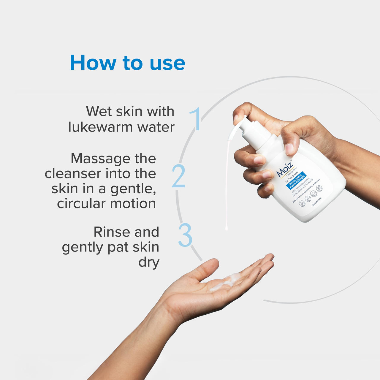 Moiz Cleansing Lotion | Face & Body Cleanser | For Sensitive Skin | With Aloe Vera & Pro-Vitamin B5 | pH 5.6 | Soap, Paraben & Sulphate Free - 200ml