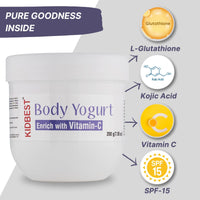 HealthBest Kids Body Lotion SPF 15 with L-Glutathione, Vitamin C, and Vitamin E Hydrating Winter Lotion for Normal, Sensitive, and Dry Skin Tear-Free, Paraben-Free, SLS-Free 200g