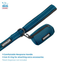 Voyager Step-in Air All Weather Mesh Harness and Reflective Dog 5 ft Leash Combo with Neoprene Handle, for Small, Medium and Large Breed Puppies by Best Pet Supplies - Set (Blue), S