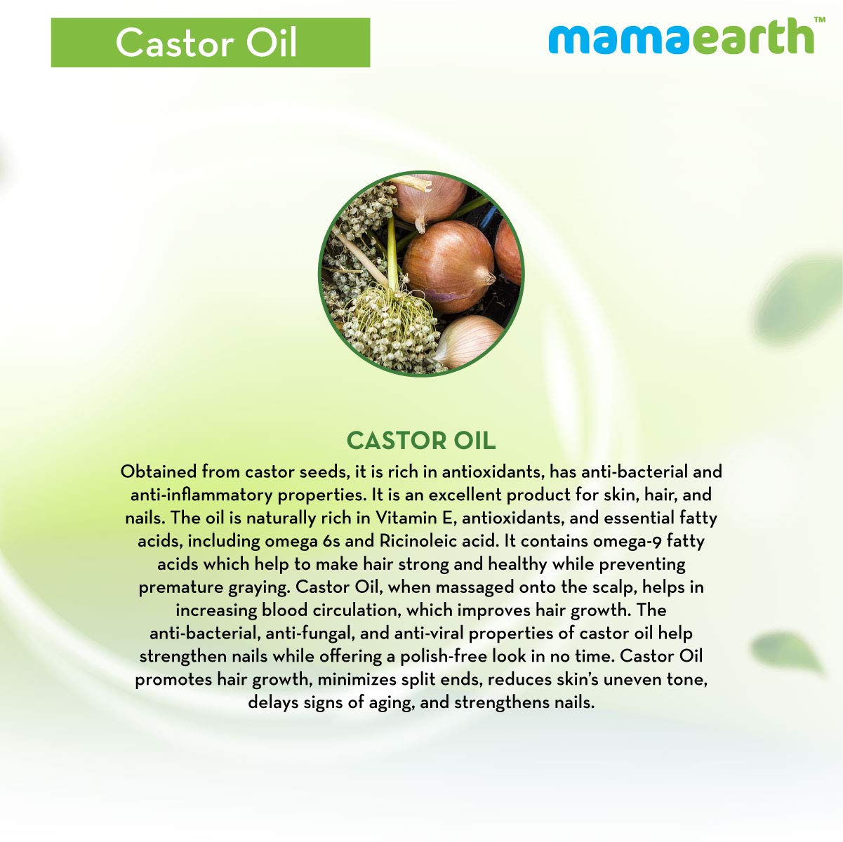 Mamaearth 100% Pure Castor Oil, Cold Pressed, To Support Hair Growth, Good Skin And Strong Nails, 150 Ml