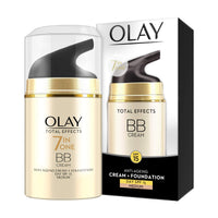 Olay Day Cream Total Effects 7 in 1 BB Cream SPF 15, 50g And Olay Night Cream Total Effects 7 in 1, Anti-Ageing Moisturiser, 50g