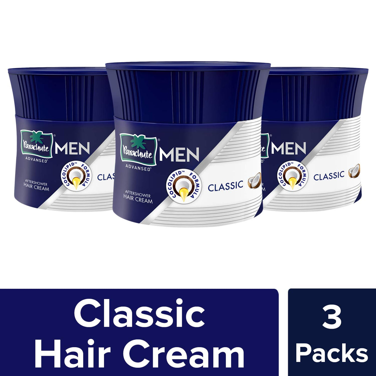 Parachute Advansed Men Hair Cream, Classic,Non- Sticky, With Goodness of Coconut,Pack of 3, Each 100 gm & Parachute Advansed Deep Nourish Body Lotion,With Pure Coconut Milk,400 ml
