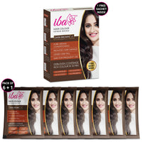 Iba Hair Colour for Women - Dark Brown, 70g | 100% Pure Henna Based Powder Sachet | Natural Hair Colour & Long Lasting with Conditioning Formula | Reduced Hair Fall & Hair Damage | Shine & Nourish Hair | Free from Ammonia and Other Harmful Chemicals | Her