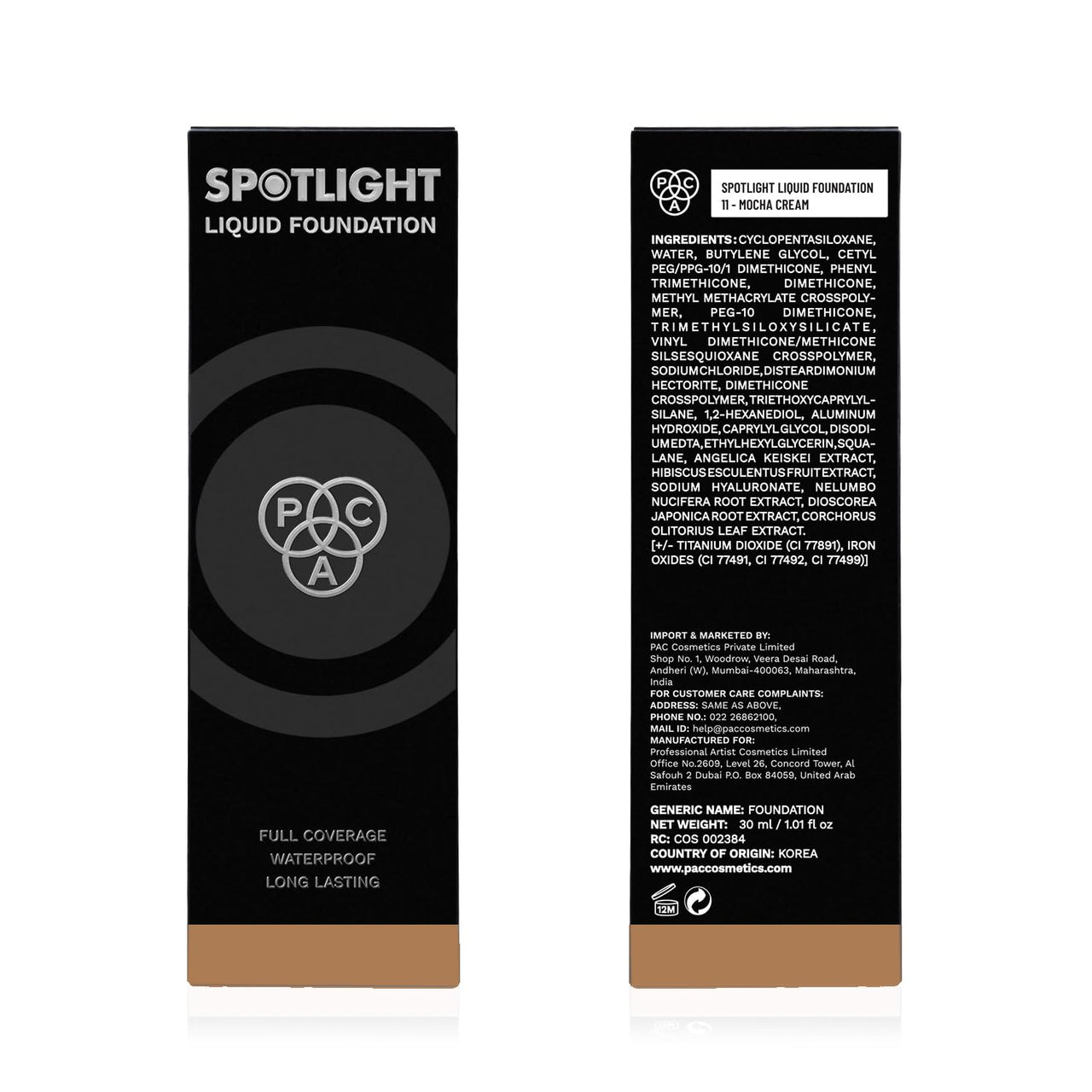 PAC Spotlight Liquid Foundation - 11 (Mocha Cream)