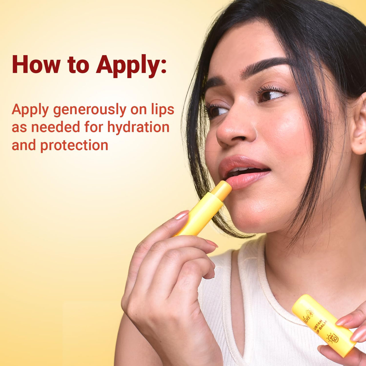 Iba Ubtan Lip Balm SPF 50 for Women | Repairs Damaged Lip | Non-Sticky | Lightweight | Pigmentation & Sun Damage Sun Protector UVA & UVB | 4.5g