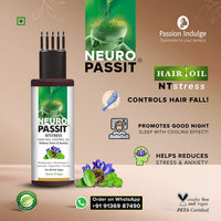 Passion Indulge Natural Onion Hair Growth Oil 100ml & Neuropassit NTstress Hair Fall Control & Cooling Oil 100ml Combo