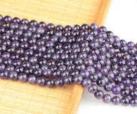 Bymitel 140pcs Natural Crystal Beads Stone Gemstone Round Energy Healing Loose Beads with Stretch Cord for Jewelry Making Bracelets Anklets (Amethyst, 8mm 140pcs)… Amethyst