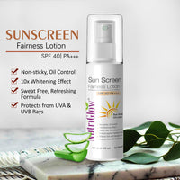 NutriGlow Sunscreen Body Lotion SPF 40 & PA+++, Sunscreen for combination skin, Non Greasy with Broad Spectrum, UVA & UVB Rays Protection, All Skin Types, (120ml)