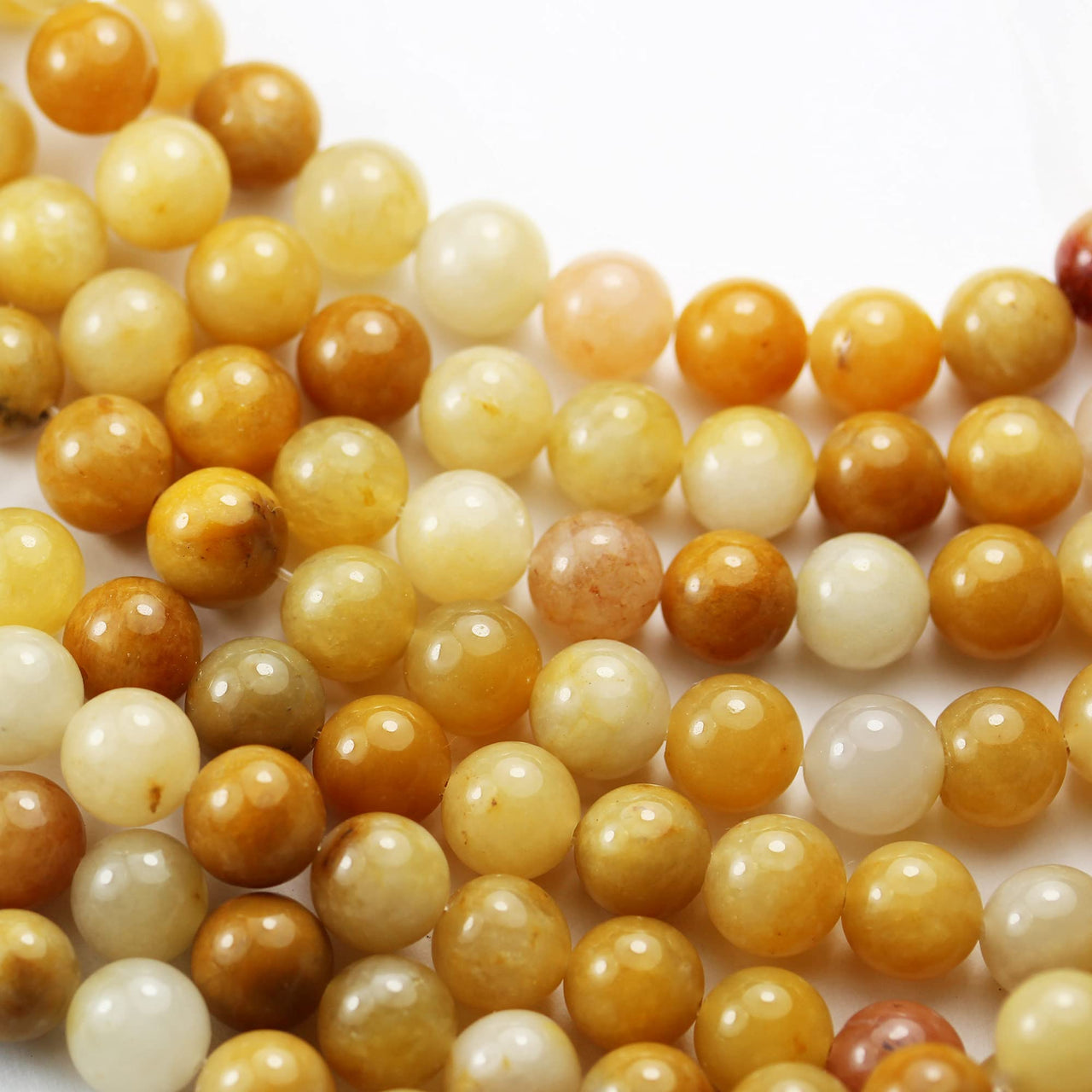 Yellow Jade Natural Gemstone Beads for Making Jewellery Energy Healing Crystals Jewelry Chakra Crystal Jewerly Beading Supplies 10mm 15.5inch About 40 Beads Yellow Jade