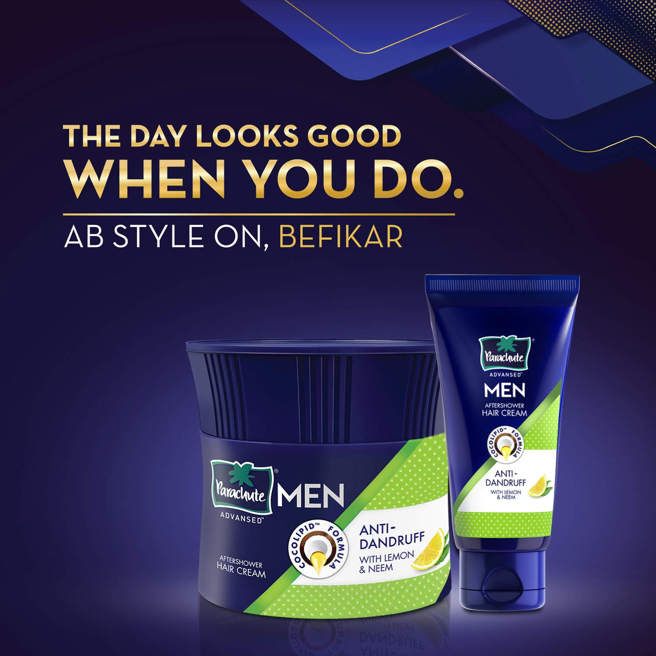 Parachute Advansed Hair Cream For Men, 100ml |Anti Dandruff |Hair Cream After Shower |Non Sticky Oil Replacement Hair Cream (Pack of 2)