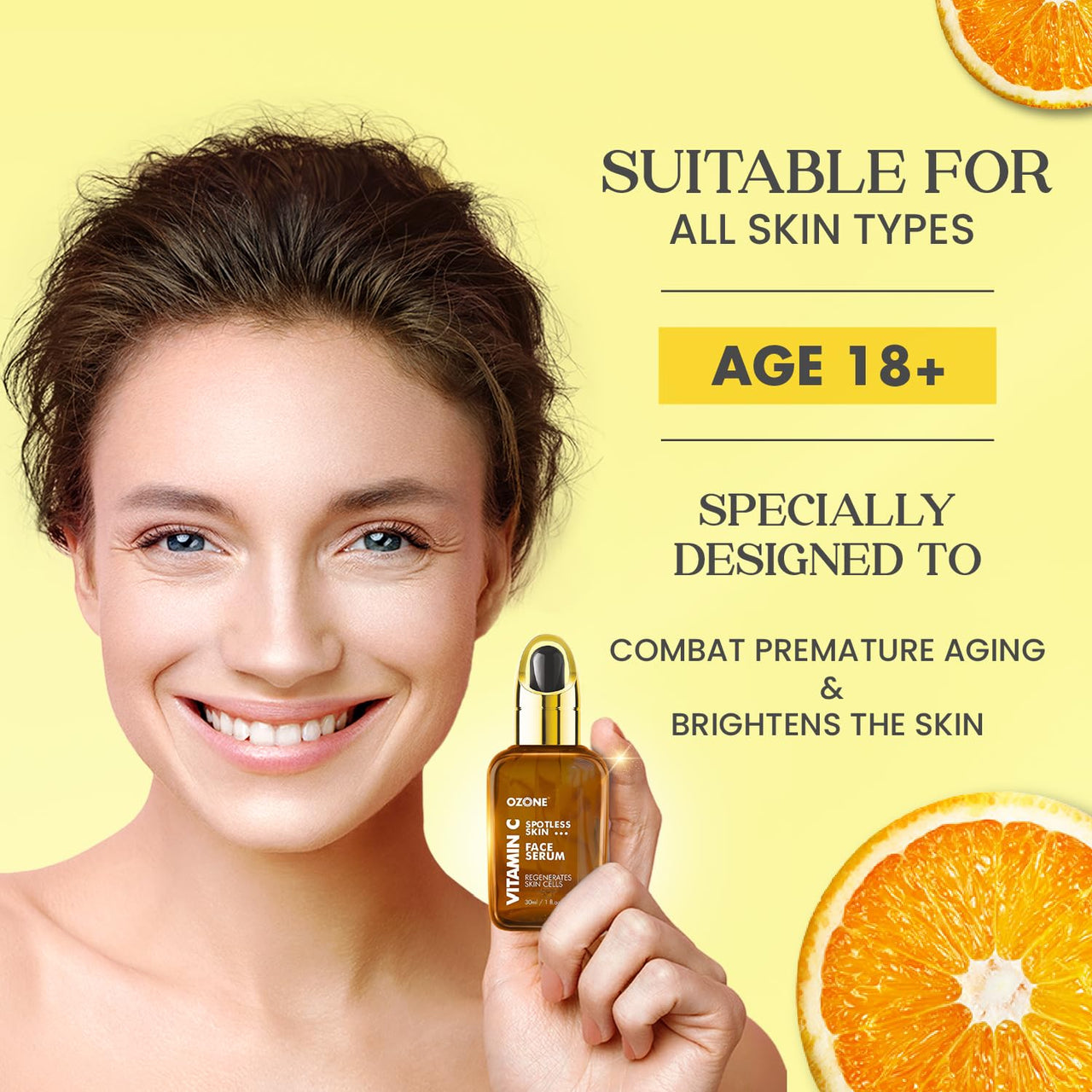 Ozone Vitamin C Face Serum | Crystal Glow With Kakadu Plum | Face Serum For Normal, Oily Skin, Spotless Skin & Regenerates Skin Cells | Paraben & Chemical Free I For Men & Women | 30 ml