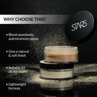 STARS COSMETICS Translucent Powder – Loose Setting Powder for Face | Lightweight & Long Lasting | Natural Soft Matte Finish | Makeup Artist Recommended | Covers Imperfections | Beige Pearl (20g)