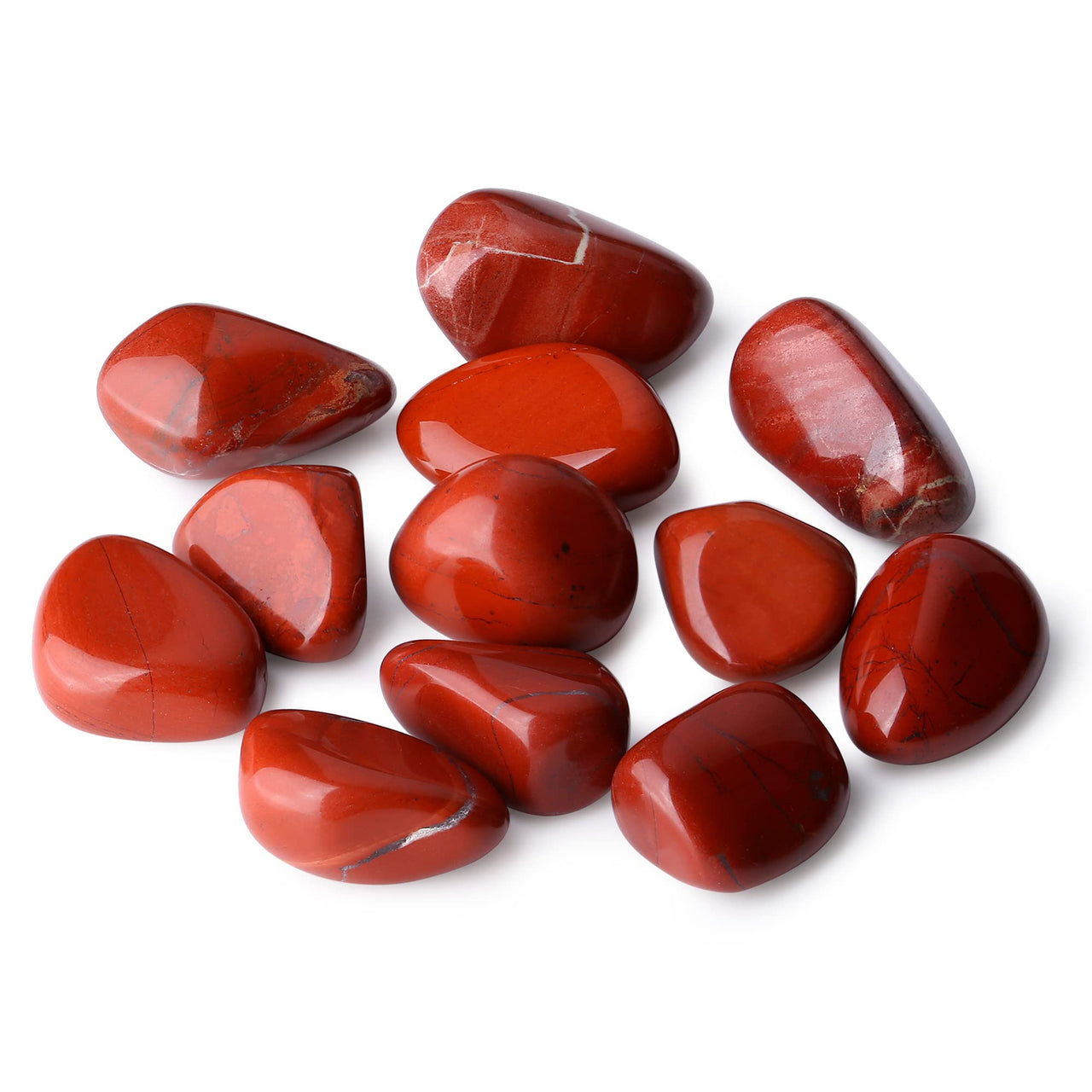 DUQGUHO Red Jasper Healing Crystals Stones Set Natural Tumbled Polished Crystal Stones Bulk Irregular Pebble Stones Fish Tank Rocks 0.45 lbs 06 Red Jasper