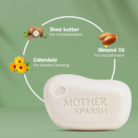 Mother Sparsh Plant Powered Natural Baby Soap - Pack of 2X75g | Hypoallergenic & Tear-Free Soap for Babies, Newborns