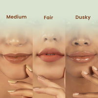 Koe Beauty Double Dip | Brown Sugar & Caramel | Warm Neutral Brown Matte Lipstick (2ml) Plus Rich Golden Glaze Buttery Finish Lip Topper (2ml) | Perfect Balance of Color & Shine