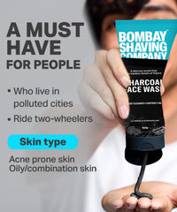 Bombay Shaving Company Charcoal Face Wash, Fights Pollution and Acne, Oil Control For Men & Women - 100g