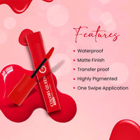 Colors Queen Totally Matte Liquid Lipstick | Intense Color Payoff, Lightweight & Comfortable, One Swipe Application | Long Lasting, Non Transfer Liquid Lipstick for Women (08 - Taboo, 7.5g)