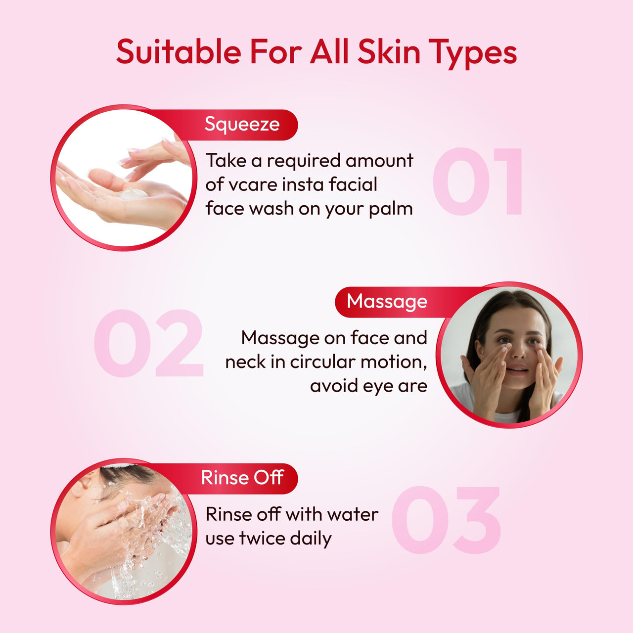 VCare Insta Facial Cream For Face Scrub, Cleanse And Skin Care Mask For Oily And Dry Skin | Instant Glow Brightening Face Pack With Songyi Mushroom And Walnut 50 Gm