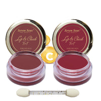 Seven Seas Lips & Cheek Tint Combo Pack of 2 | Matte Natural Blush for Women | Lip Tint with Vitamin E | Nourishing Cheek Tint (Copper Rust, Mandy)