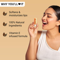 Iba Pure Lips Moisture Rich Lip Balm - Cocoa Vanilla 4.5 g | For Pigmented Dry Damaged & Chapped Lips | Enriched with Cocoa Butter Shea Butter | Glossy Finish | 100% Natural | Halal Certified & Vegan