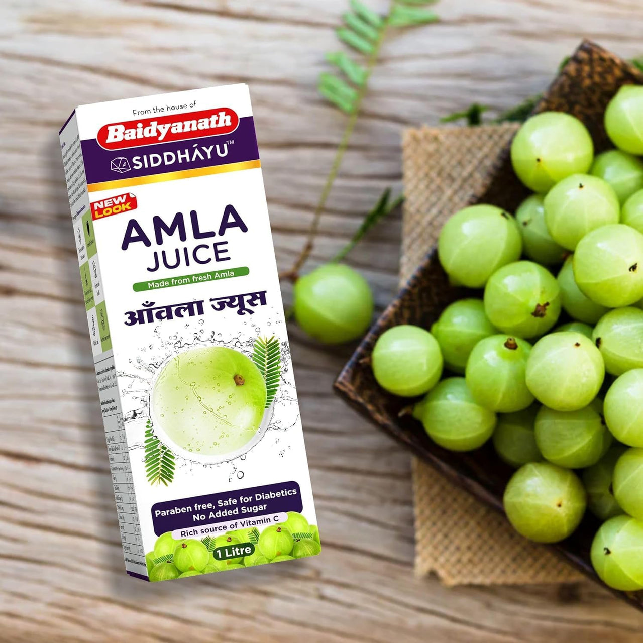 Baidyanath Asli Ayurved Amla Juice 1L - Cold-Pressed, Pure & Natural Amla Juice, Rich In Vitamin C, Supports Immunity & Digestion