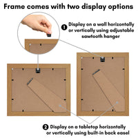 Americanflat 8x10 Picture Frame in Dark Oak - Use as 5x7 Picture Frame with Mat or 8x10 Frame Without Mat - Engineered Wood Photo Frame with Shatter-Resistant Glass and Easel for Wall and Tabletop