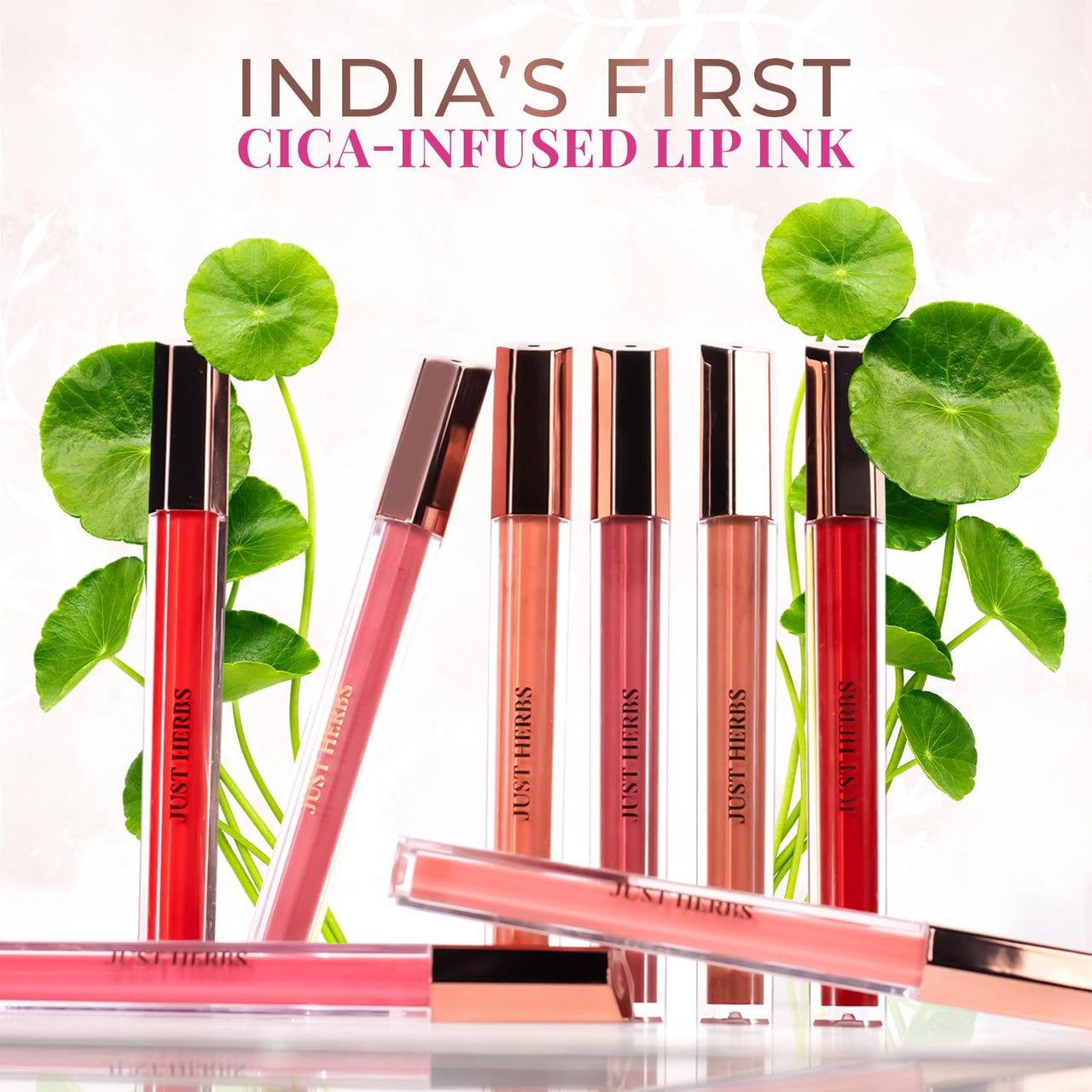 Just Herbs Lip Ink Lipstick Cica Infused Transfer Proof Long Lasting Plant Powered Lipstick for Women 2 ml (Cherry Blossom)